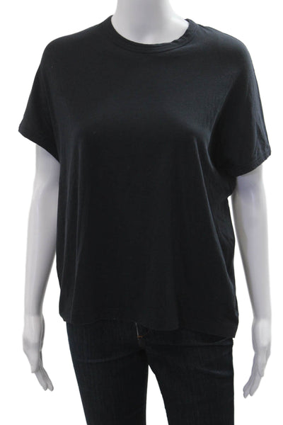 Vince Women Black Jersey Crew Neck Tee Pima Cotton Short Sleeve Size XS