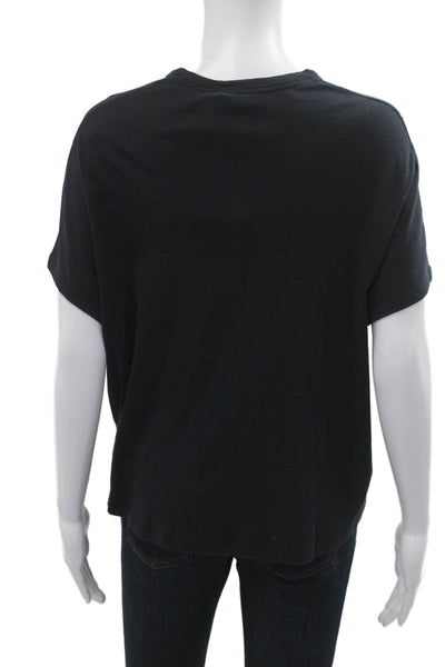 Vince Women Black Jersey Crew Neck Tee Pima Cotton Short Sleeve Size XS