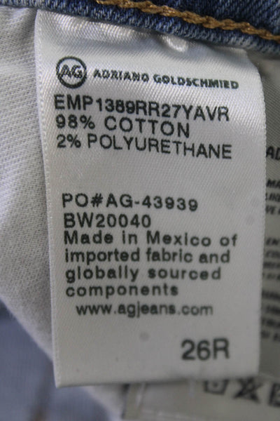 Adriano Goldschmied Women Ankle Cropped Skinny Jeans Light Blue Size 26