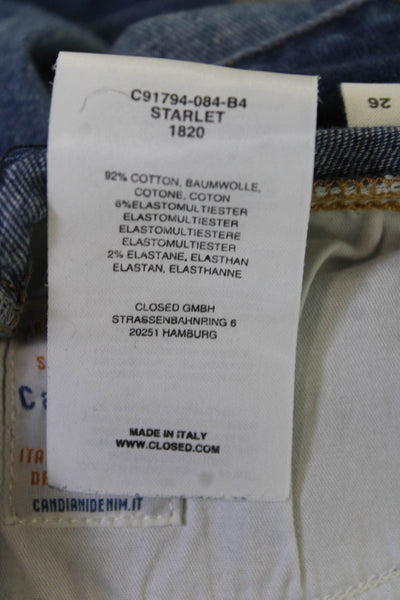 Closed Womens Skinny Ankle Cropped Blue Jeans Mid Rise Size 26