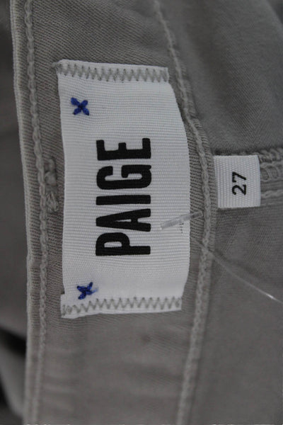 Paige Womens Gray Cropped Ankle Pants Button Closure 29 Inseam Size 27