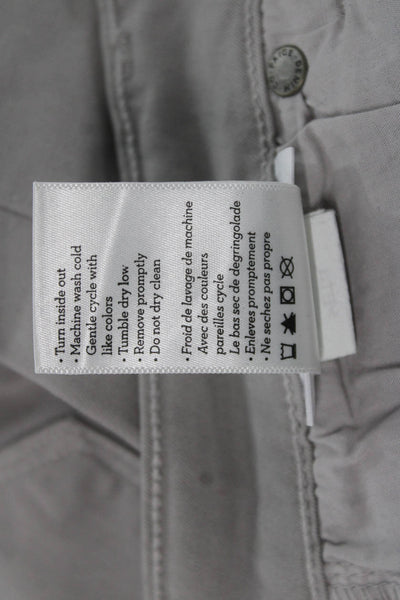 Paige Womens Gray Cropped Ankle Pants Button Closure 29 Inseam Size 27