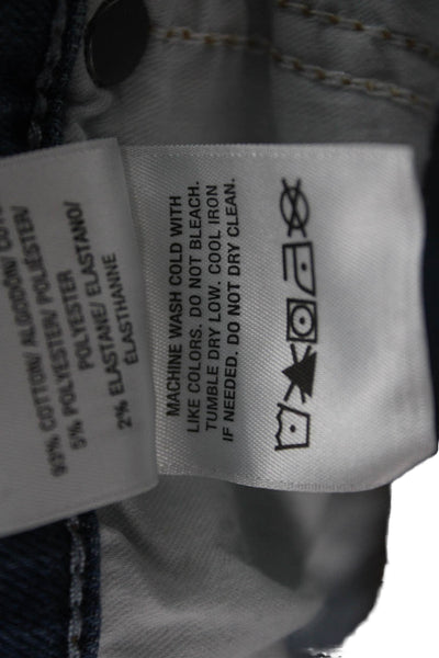 Hudson Women Ankle Cropped Skinny Jeans Blue Button Mid Rise Size 26