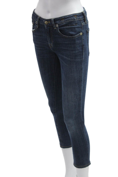 R13 Womens Cropped Skinny Dark Blue Jeans Size 26