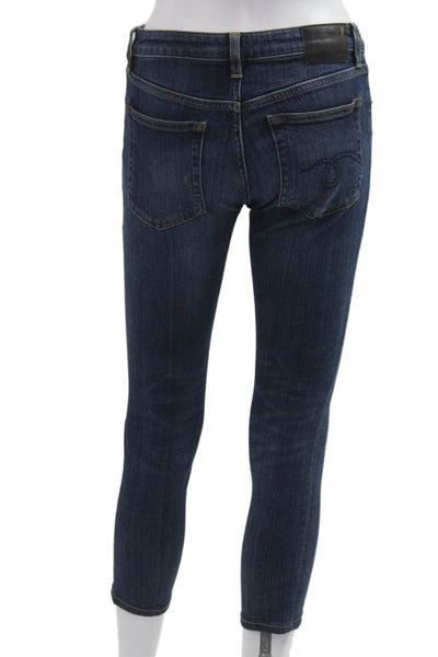 R13 Womens Cropped Skinny Dark Blue Jeans Size 26