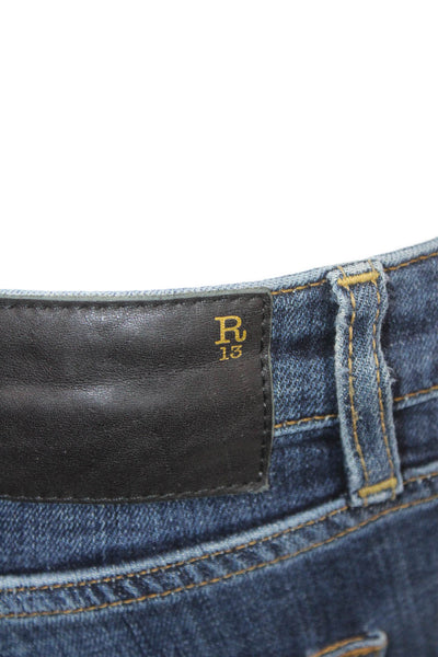 R13 Womens Cropped Skinny Dark Blue Jeans Size 26