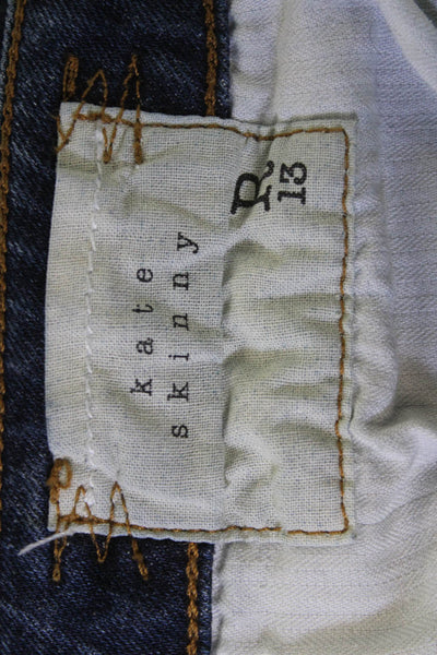 R13 Womens Cropped Skinny Dark Blue Jeans Size 26