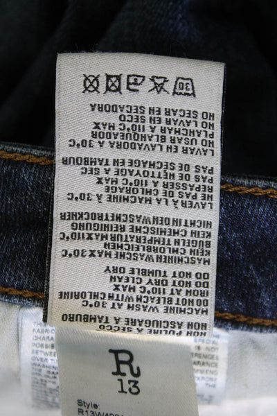 R13 Womens Cropped Skinny Dark Blue Jeans Size 26