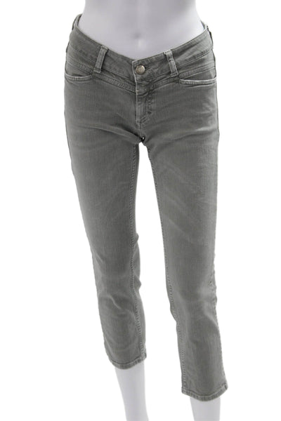Closed Womens Cropped Skinny Jeans Gray Size M