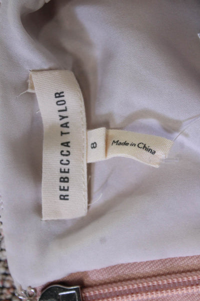 Rebecca Taylor Women Fit & Flare Mini Dress Beige Square Neck Size 8