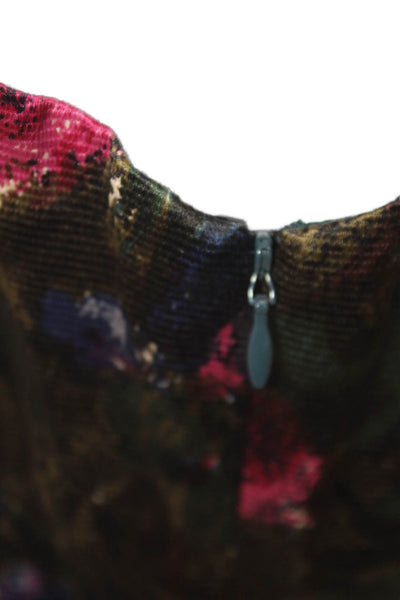 L.K. Bennett Women Sheath Dress Green Floral Sleeveless Size 8