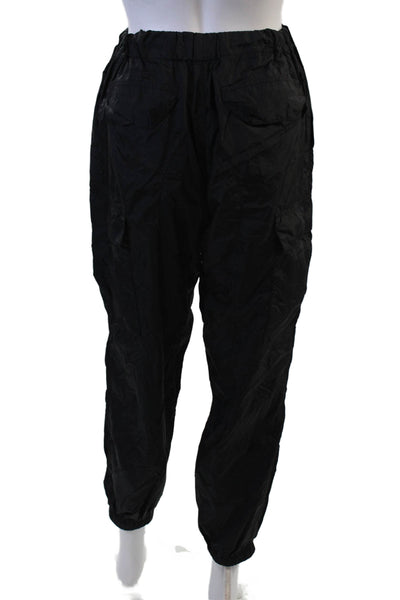 Riley Unisex Cargo Jogger Pants Black Nylon Blend Army Size S