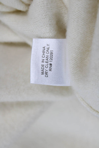 Michelle Mason Women Beige Wool Cashmere Crew Neck Pullover 3/4 Sleeve Size S