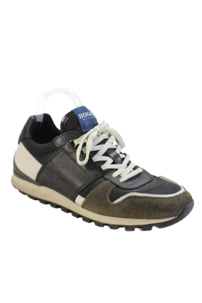 Boggi Mens Suede Trim Color Block Fashion Sneakers Shoes Black Green Size 6