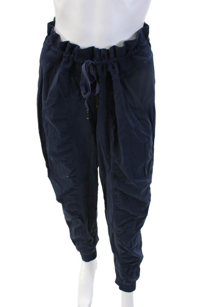 Lululemon Womens Striped Drawstring Jogger Sweatpants Blue Size 8