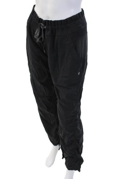 Lululemon Womens Drawstring Striped Tie Ankle Sweatpants Black Size 8