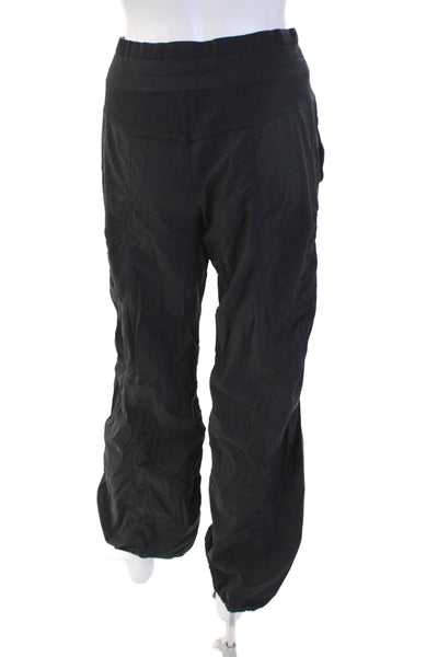 Lululemon Womens Drawstring Striped Tie Ankle Sweatpants Black Size 8