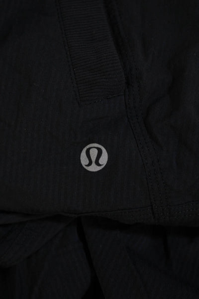Lululemon Womens Drawstring Striped Tie Ankle Sweatpants Black Size 8