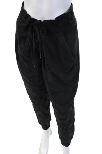 Lululemon Womens Striped Drawstring Jogger Sweatpants Black Size 8