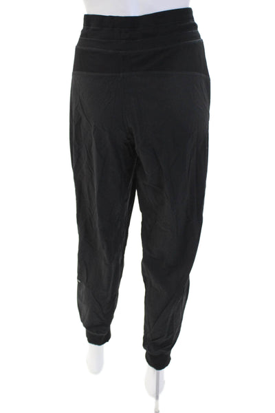 Lululemon Womens Striped Drawstring Jogger Sweatpants Black Size 8