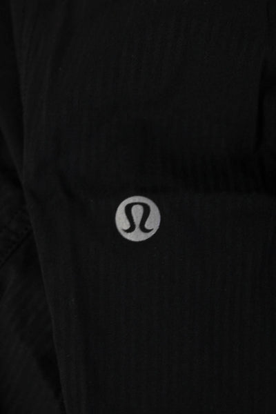 Lululemon Womens Striped Drawstring Jogger Sweatpants Black Size 8