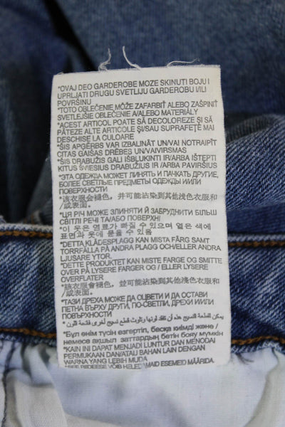 Zara Woman Womens Skinny Ankle Jeans Blue Cotton Blend Mid Rise Size 6