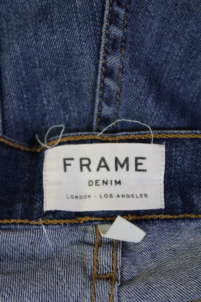Frame Denim Women Skinny Dark Blue Jeans Button Mid Rise Size 27