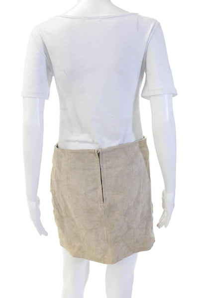 BLANKNYC Womens Leather Mini Wrap Skirt Beige Size 28
