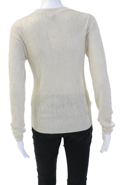 MNG Womens Pullover Sweater Beige Crew Neck Long Sleeve Size M
