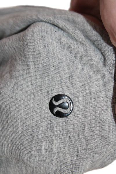 Lululemon Mens Striped Gray Crew Neck Short Sleeve T-Shirt Nylon Blend Size S