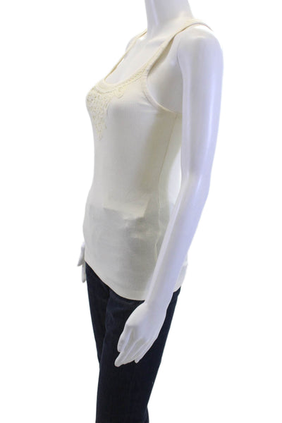 Polo Ralph Lauren Womens White Cotton Square Neck Camisole Bohemian Size S