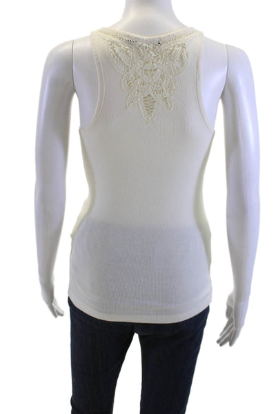 Polo Ralph Lauren Womens White Cotton Square Neck Camisole Bohemian Size S
