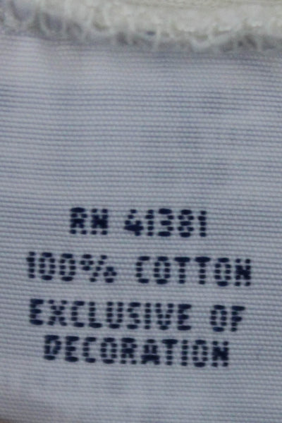 Polo Ralph Lauren Womens White Cotton Square Neck Camisole Bohemian Size S