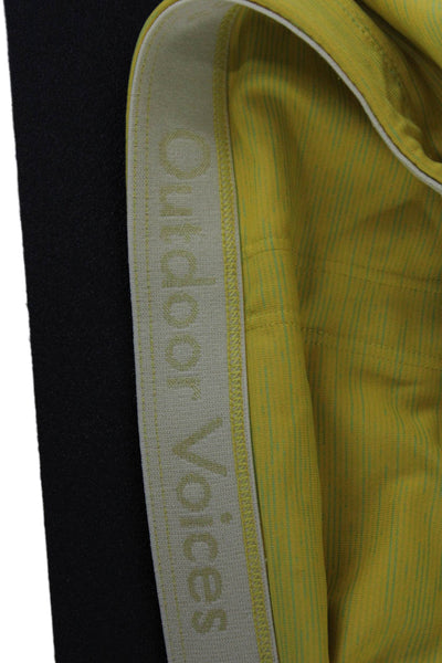 Outdoor Voices Womens Striped Sports Bra Yellow Green Size Small
