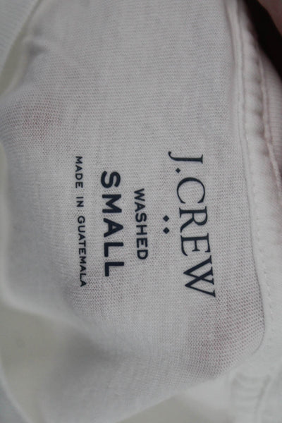 J Crew Mens T-Shirt White 100% Cotton Crew Neck Short Sleeve Size S