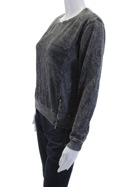Soul Cycle Women Pullover Sweatshirt Dark Gray Cotton Zip Size XS
