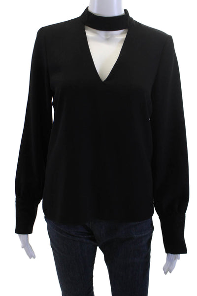 Zara Woman Womens Black Mock Neck Long Sleeve Blouse Polyester Blend Size XS