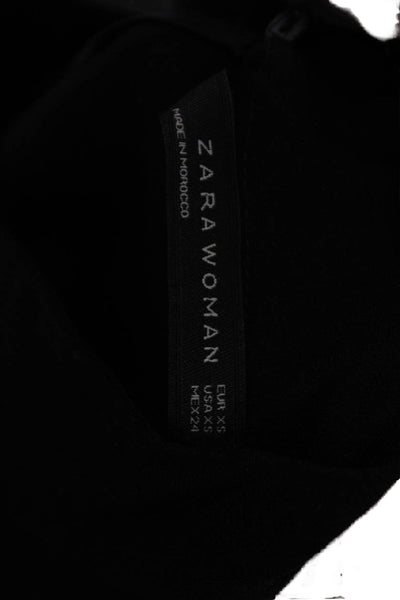Zara Woman Womens Black Mock Neck Long Sleeve Blouse Polyester Blend Size XS