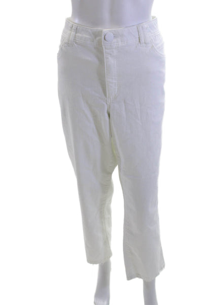 Democracy Womens White High Rise Ankle Cropped Pants Plus Size 16