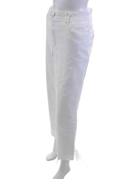 Democracy Womens White High Rise Ankle Cropped Pants Plus Size 16