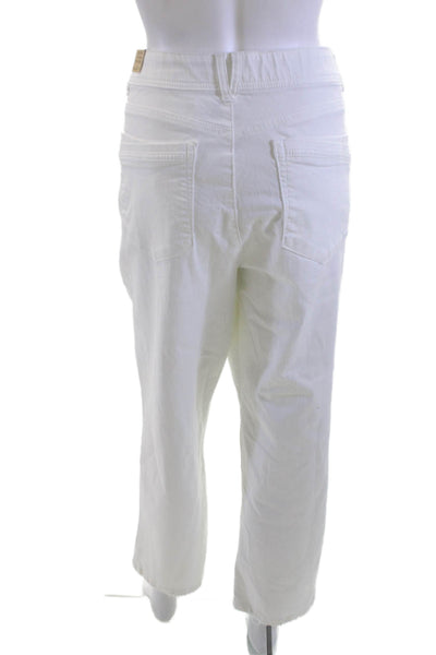 Democracy Womens White High Rise Ankle Cropped Pants Plus Size 16
