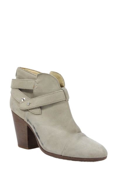 Rag & Bone Womens Suede Leather Strap Ankle Boots Shoes Taupe Size 8