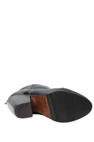 Rag & Bone Womens Leather Zip Back Block Heels Ankle Boots Shoes Size 6