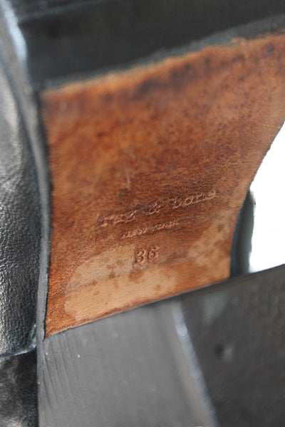 Rag & Bone Womens Leather Zip Back Block Heels Ankle Boots Shoes Size 6