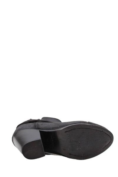 Rag & Bone Womens Suede Leather Block Heels Ankle Boots Shoes Black Size 6