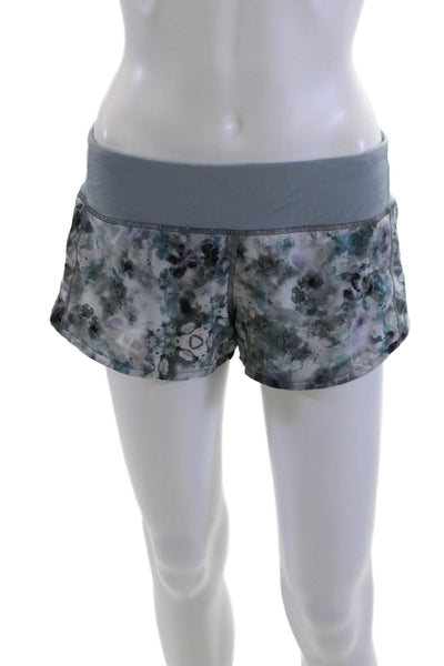Lululemon Unisex Floral Gray Zip Shorts Size 6