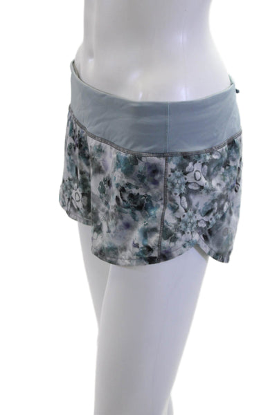Lululemon Unisex Floral Gray Zip Shorts Size 6