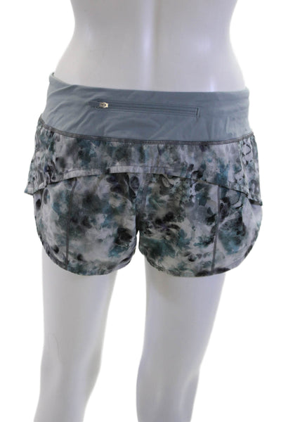 Lululemon Unisex Floral Gray Zip Shorts Size 6