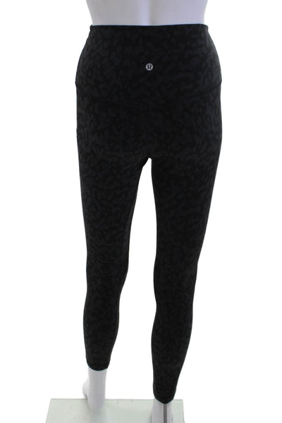 Lululemon Women Ankle Jeggings Black Animal Print Nylon Blend Size 6