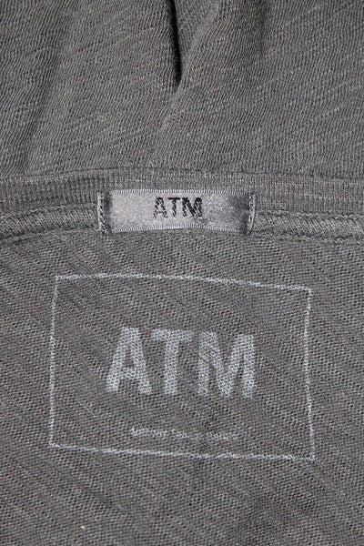 ATM Womens Black V-Neck Jersey T-Shirt Short Sleeve Size M